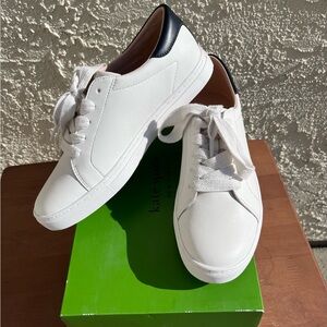 Kate Spade Leather Sneaker White/Blue Size 8.5.